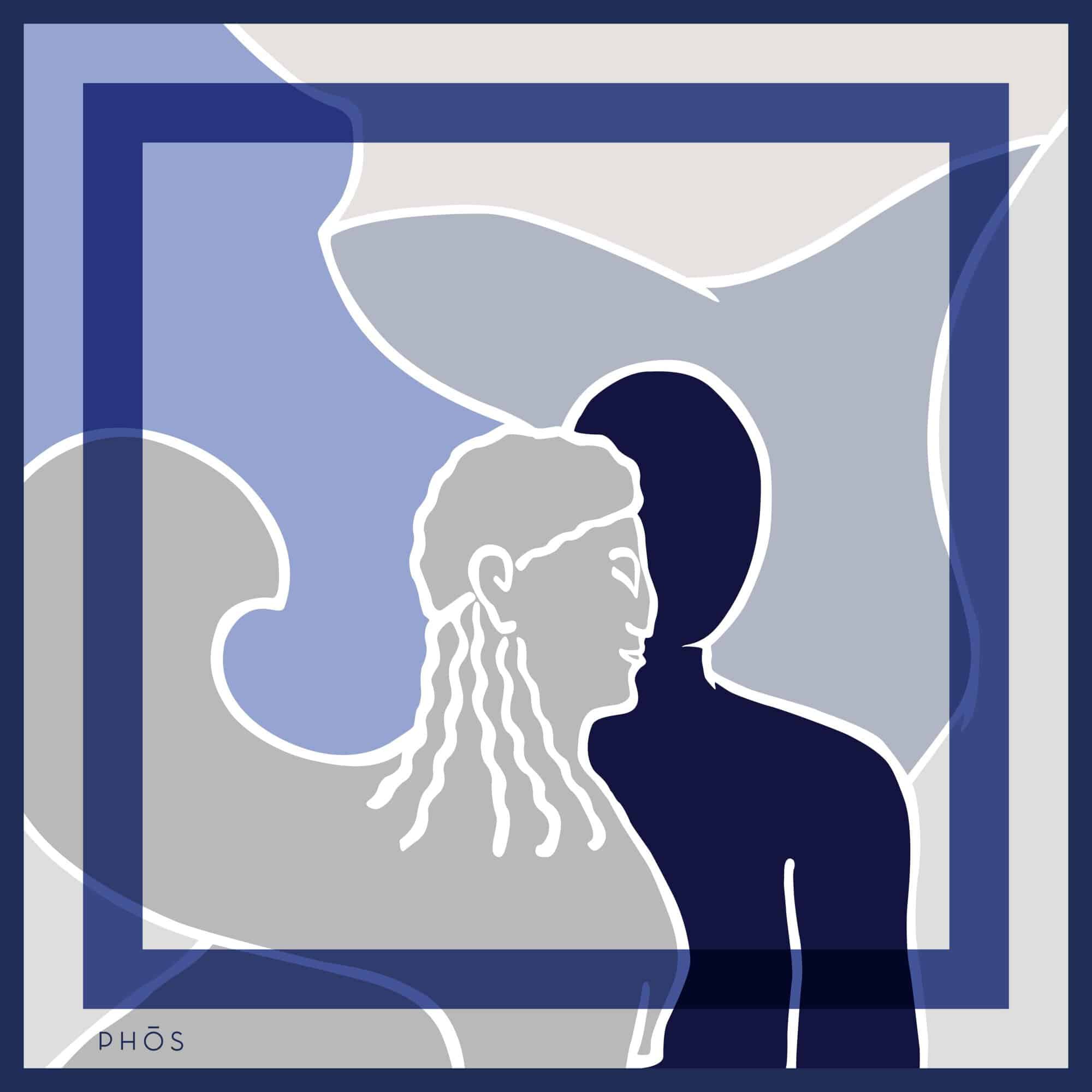 silk_scarf_greek_sphinx_phos_collection_grammiko_sky Sphinx - Image 1